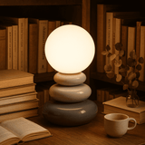 grey Ceramic Table Lamp – Modern Design for Living Room or Bedroom
