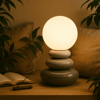 grey Ceramic Table Lamp – Modern Design for Living Room or Bedroom