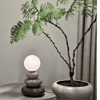 grey Ceramic Table Lamp – Modern Design for Living Room or Bedroom