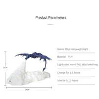 Rechargeable Dragon Bedside Lamp – Warm Light for Kids’ Room