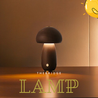 Mushroom Table Lamp with Wooden Design for Bedside