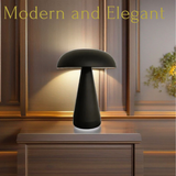 Black Mushroom Table Lamp – Modern Rechargeable Design