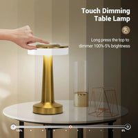 Gold LED Touch Table Lamp – Premium Rechargeable Design for Bedside