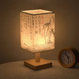 Wooden Bedside table  Lamp – Japanese Modern Style