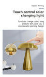 Gold Mushroom Table Lamp – Modern Rechargeable Design