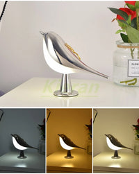 Modern Bird-Shaped Table Lamp – Rechargeable Gold Design for Bedside