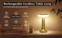 Gold LED Touch Table Lamp – Premium Rechargeable Design for Bedside