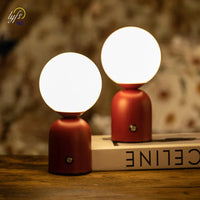 Small Red LED Table Lamp – Modern Rechargeable Touch Design