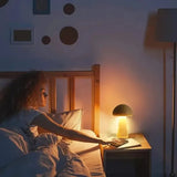 Small Wooden Mushroom-Shaped Table Lamp for Bedroom