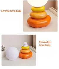 Orange Ceramic Table Lamp – Modern Design for Living Room or Bedroom