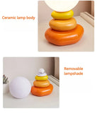 Orange Ceramic Table Lamp – Modern Design for Living Room or Bedroom