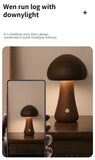 Mushroom Table Lamp with Wooden Design for Bedside