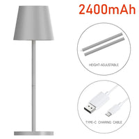 Premium Grey Table Lamp – Modern Rechargeable Design for Living Room