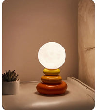 Orange Ceramic Table Lamp – Modern Design for Living Room or Bedroom