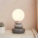 grey Ceramic Table Lamp – Modern Design for Living Room or Bedroom