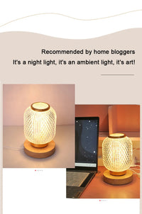 Small Wooden Bedside Lamp – Modern LED Design