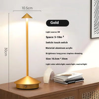 Tall LED Table Lamp – Rechargeable and modern ( gold )