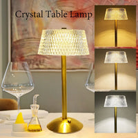 Crystal Gold Cordless Table Lamp – Elegant Design for Living Room