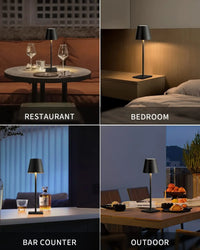 Black LED Table Lamp – Modern Rechargeable Design for Living Room