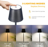 Black LED Table Lamp – Modern Rechargeable Design for Living Room