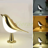 Modern Bird-Shaped Table Lamp – Rechargeable Gold Design for Bedside