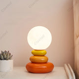 Orange Ceramic Table Lamp – Modern Design for Living Room or Bedroom