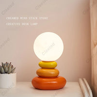 Orange Ceramic Table Lamp – Modern Design for Living Room or Bedroom