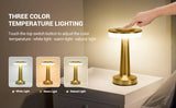 Gold LED Touch Table Lamp – Premium Rechargeable Design for Bedside