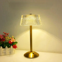 Crystal Gold Cordless Table Lamp – Elegant Design for Living Room