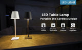 Black LED Table Lamp – Modern Rechargeable Design for Living Room