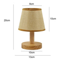 Small Wooden Bedside Lamp – Modern Design ( white )