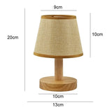 Small Wooden Bedside Lamp – Modern Design ( white )