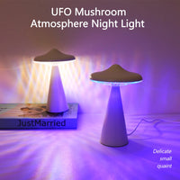 Small white Mushroom Table Lamp – Rechargeable and portable