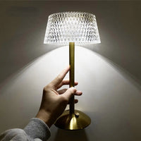 Crystal Gold Cordless Table Lamp – Elegant Design for Living Room