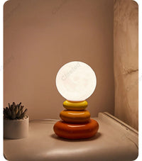 Orange Ceramic Table Lamp – Modern Design for Living Room or Bedroom