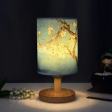 Wooden Bedside Lamp – Japanese Modern Style ( blue )