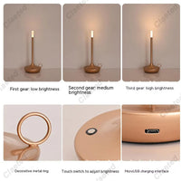 Candle table lamp - rechargeable and modern