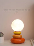 Orange Ceramic Table Lamp – Modern Design for Living Room or Bedroom