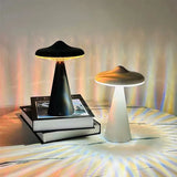 Small Black Mushroom Table Lamp – Rechargeable and portable