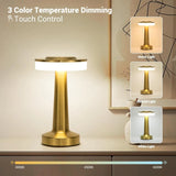 Gold LED Touch Table Lamp – Premium Rechargeable Design for Bedside