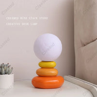 Orange Ceramic Table Lamp – Modern Design for Living Room or Bedroom