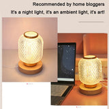 Small Wooden Bedside Lamp – Modern LED Design