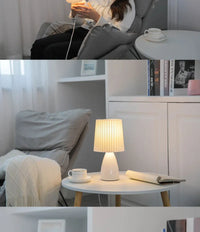 White Ceramic Table Lamp – Modern Design for Living Room and Bedroom