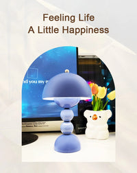 Blue Mushroom Table Lamp – Modern Design for Bedroom or Living Room