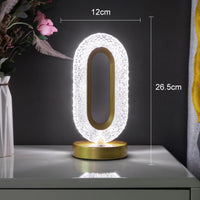 Modern Gold LED Bedside Lamp – Rechargeable Touch Design