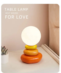 Orange Ceramic Table Lamp – Modern Design for Living Room or Bedroom