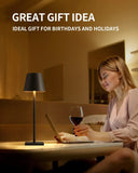 Black LED Table Lamp – Modern Rechargeable Design for Living Room