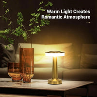 Gold LED Touch Table Lamp – Premium Rechargeable Design for Bedside