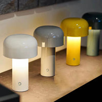 Small Blue Mushroom Table Lamp – Rechargeable Modern Design for Bedroom