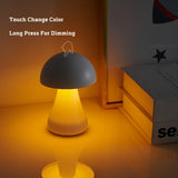 Small White Mushroom Table Lamp – Rechargeable for Bedside and Living Room